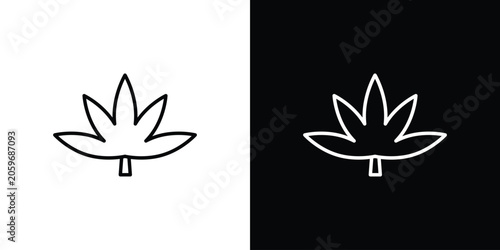 Cuadro en lienzo Cannabis icon symbol. Vector outline drawing.