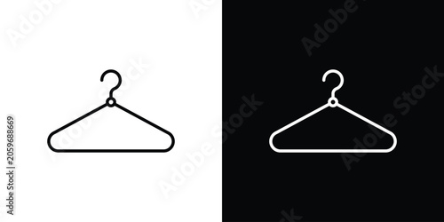 Schilderij op canvas Clothes hanger icon symbol. Vector outline drawing.