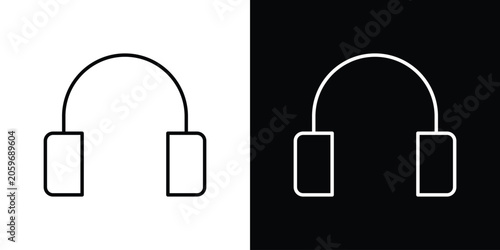 Obraz na plátně Ear muffs icon symbol. Vector outline drawing.