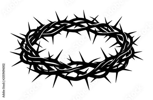 Foto Crown of Thorns Vector Graphic, Religious Symbol, Suffering Icon, Christian Symb
