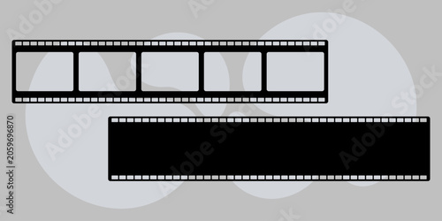 A film strip illustration showcases a cinematic concept on a gray background