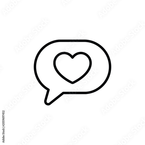Safety Support and Abuse Prevention speech bubble heart icon with message bubble and heart symbol for Safety Support and Abuse Prevention