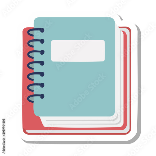 Flat design spiral notebook with transparent background