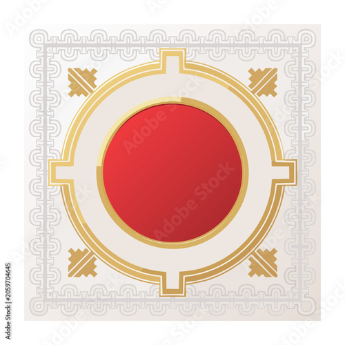 Ornate Gold and Red Decorative Frame Illustration