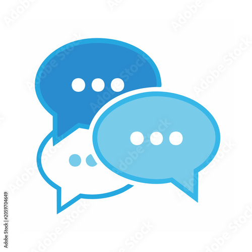Overlapping speech bubbles icon set