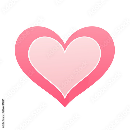 Pink heart symbol flat design