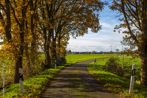 German countryside landscape, Lower Rhine Region, Germany