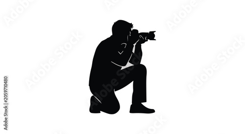 man taking photo with camera silhouette