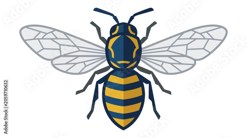 Detailed illustration of a bee insect.