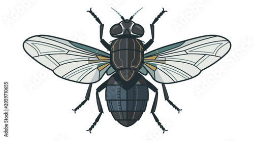 Detailed illustration of a fly.