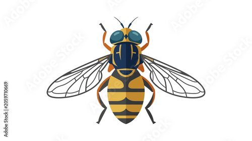 Detailed illustration of a fly.