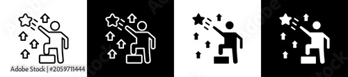Foto Confident Icon In Outline And Glyph Styles With Black And White Variations