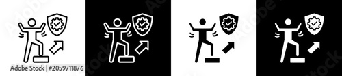 Slika na platnu Coucorage Icon In Outline And Glyph Styles With Black And White Variations