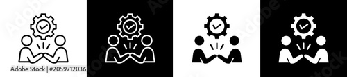 Photography Respect Icon In Outline And Glyph Styles With Black And White Variations