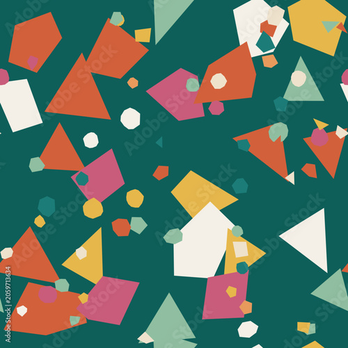 Foto Bold Terrazzo Seamless Pattern - Transformative Teal Jumbo Fleck (Angular High C