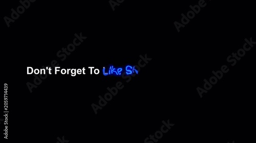Dont forget to like share And comments title reveal text animation with alpha channel