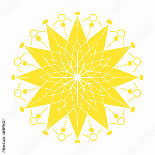 Yellow Starburst Mandala