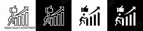 Canvastavla Development Icon In Outline And Glyph Styles With Black And White Variations