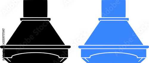 Tableau sur toile Range hood icons in black and blue colors, kitchen ventilation symbols for design and decoration purposes