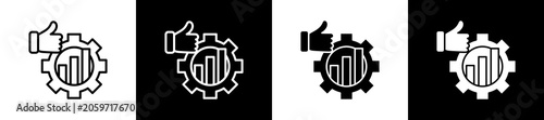 Quadro su tela Productivity Icon In Outline And Glyph Styles With Black And White Variations