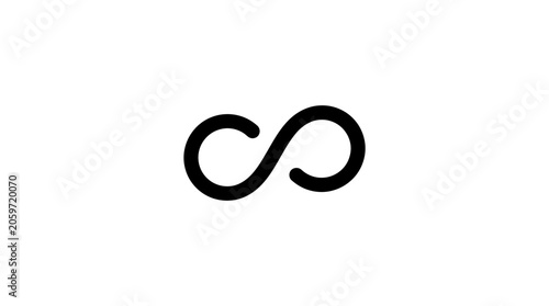 Konstfotografi Infinity symbol on white background.