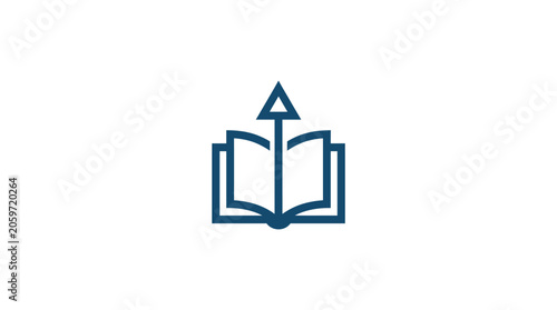 Photos Open book with upward pointing triangle.