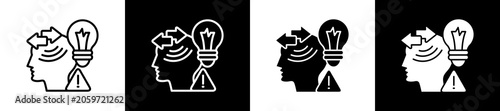 Photography Awareness Icon In Outline And Glyph Styles With Black And White Variations