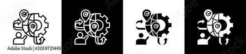 Fotografía Presence Icon In Outline And Glyph Styles With Black And White Variations
