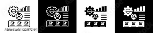 Quadro em tela Profile Icon In Outline And Glyph Styles With Black And White Variations