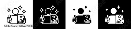 Character Icon In Outline And Glyph Styles With Black And White Variations