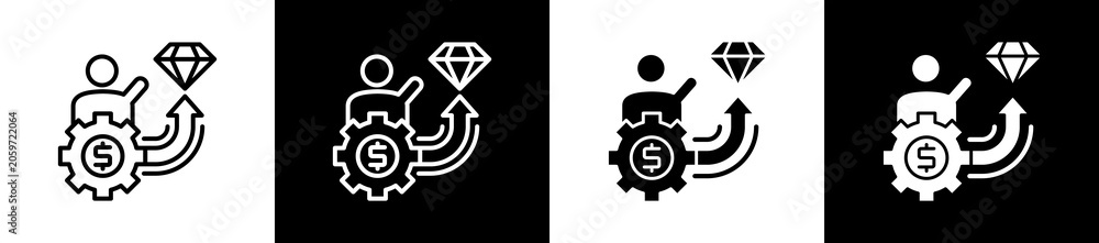 Εκτύπωση καμβά Prestige Icon In Outline And Glyph Styles With Black And White Variations