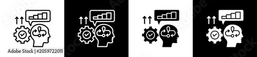 Εκτύπωση καμβά Recall Icon In Outline And Glyph Styles With Black And White Variations