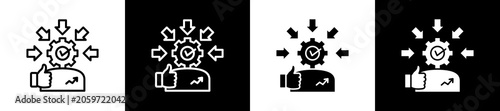 Foto Notoriety Icon In Outline And Glyph Styles With Black And White Variations
