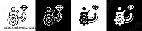 Φωτογραφία Prestige Icon In Outline And Glyph Styles With Black And White Variations