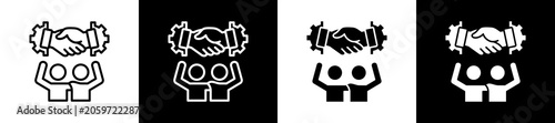 Photography Unison Icon In Outline And Glyph Styles With Black And White Variations