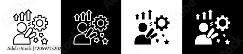 Quadro em tela Boost Icon In Outline And Glyph Styles With Black And White Variations