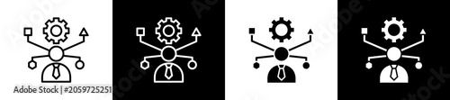 Fotografija Adapt Icon In Outline And Glyph Styles With Black And White Variations