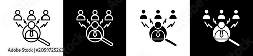 Bild auf Leinwand Lead Icon In Outline And Glyph Styles With Black And White Variations