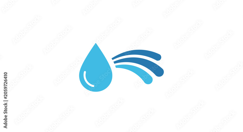 Fototapeta premium Graphic illustration of a water drop with spray effect, suitable for different concepts