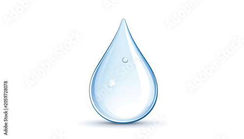 Large single clear blue water drop.