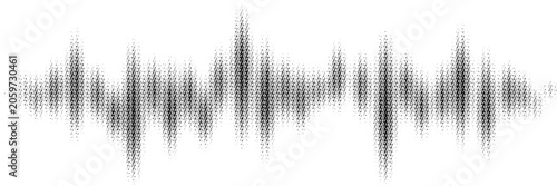 Fotografía Abstract black soundwave audio frequency wave on white background