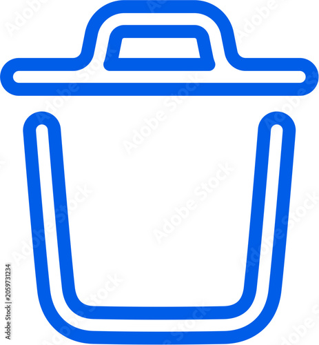 Canvas Print Delete trash icon with blue stroke outline for trash remove bin garbage discard