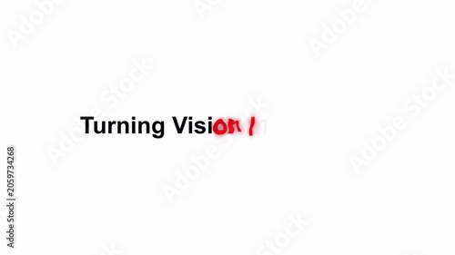 Turning Vision Into Reality title reveal text animation with alpha channel 
