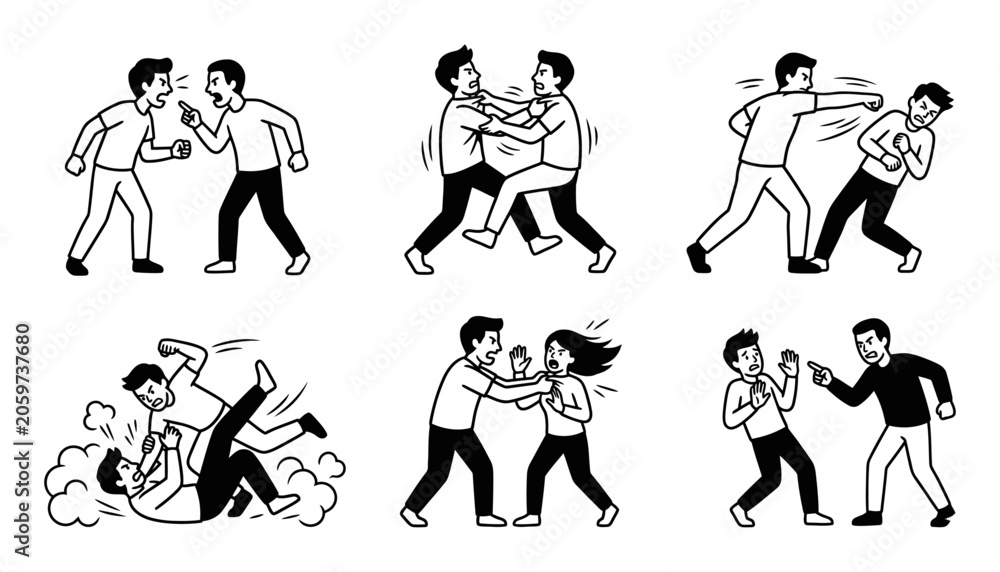 Fototapeta premium Conflict Resolution and Human Interaction Vector Collection 