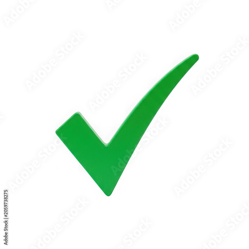 Green check mark symbol isolated on with verified approval decision feedback isolated on transparent background