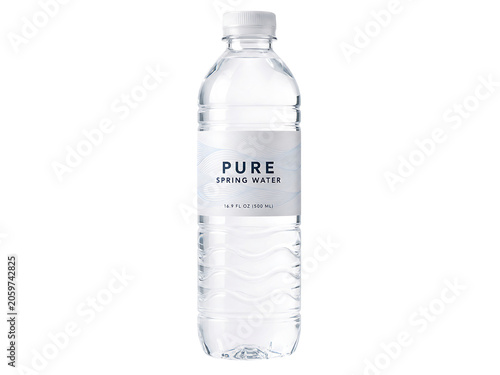 Photos Pure spring mineral water bottle isolated on transparent background, clear plast