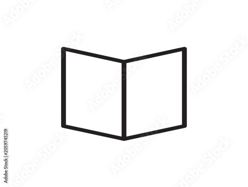 Open blank booklet outline vector illustration line art design for layouts