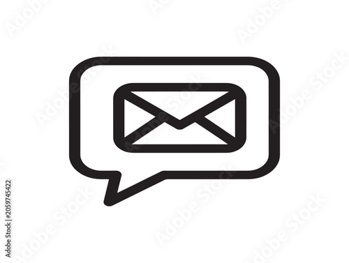 Email Notification Icon Vector Outline Symbol for Communication and Messaging