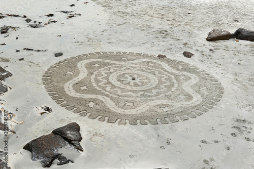 dessin sur la plage