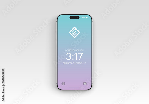 Isolated Silver Smartphone with Editable Background and Shadow Mockup